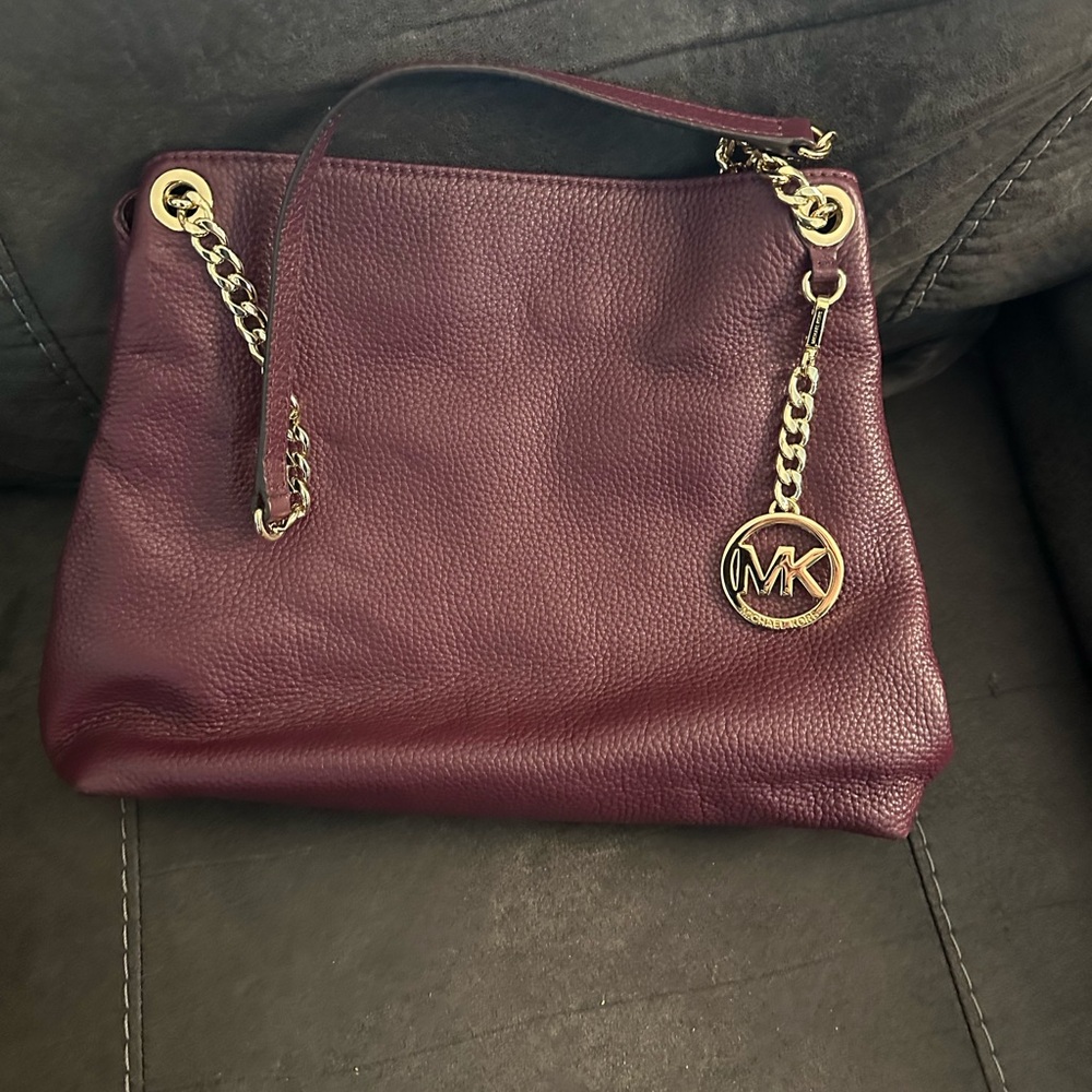Michael Kors Red Shoulder Bag with Gold Hardware